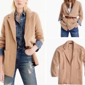 J Crew Marino Wool Sweater Blazer Camel Tan Sz S